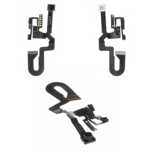 Шлейф для iPhone 8 Plus, з сенсором наближення, з компонентами, з камерою
