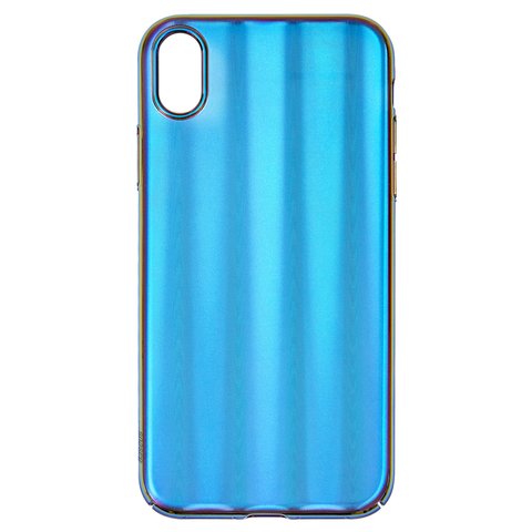 Чохол Baseus для iPhone XR, синій, матовий, з переливом, пластик, #WIAPIPH61 JG03