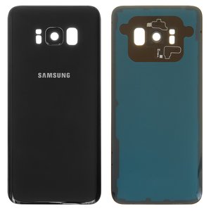 Задняя панель корпуса для Samsung G950F Galaxy S8, G950FD Galaxy S8, черная, со стеклом камеры, полная, Original PRC , midnight black