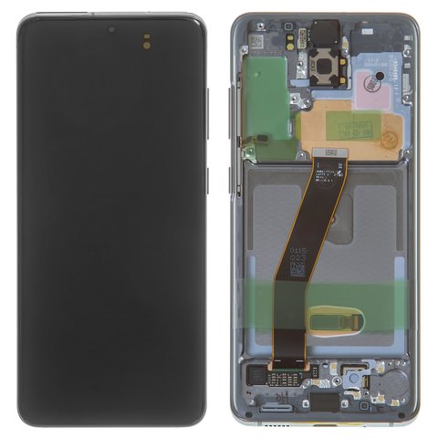 Дисплей для Samsung G980 Galaxy S20, G981 Galaxy S20 5G, сірий, з рамкою, Original PRC , cosmic grey