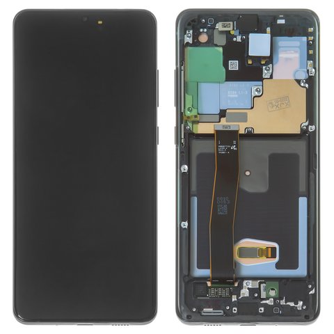 Дисплей для Samsung G988 Galaxy S20 Ultra, черный, с фронтальной камерой, с рамкой, Original PRC , cosmic black