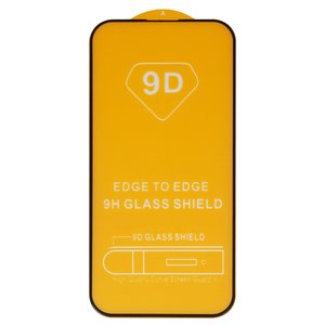 Защитное стекло для Apple iPhone 14 Pro, совместимо с чехлом, Full Glue, без упаковки , черный, cлой клея нанесен по всей поверхности