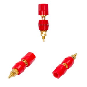 Роз'єм живлення, банан, "мама", 4 мм, червоний