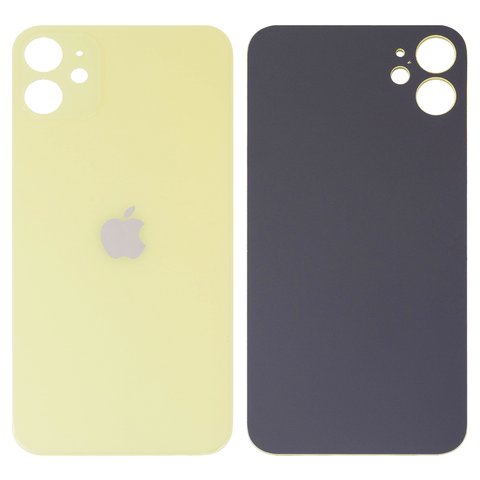 Задняя панель корпуса для iPhone 11, желтая, не нужно снимать стекло камеры, Original PRC , big hole