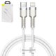 USB кабель Baseus Cafule Series Metal, USB тип-C, Lightning, 200 см, 20 Вт, білий, в нейлоновому обплетенні, #CATLJK-B02