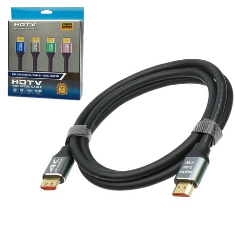 Кабель HDMI 2.0V 4K 3840P, 3 м, з позолоченими конекторами, чорний