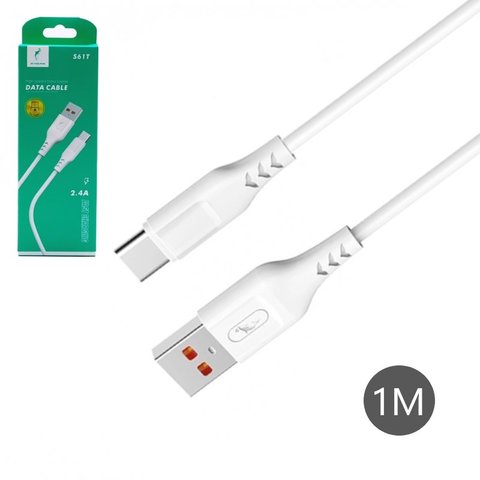 USB кабель SkyDolphin S61T, USB тип C, USB тип A, 100 см, 2,4 А, білий